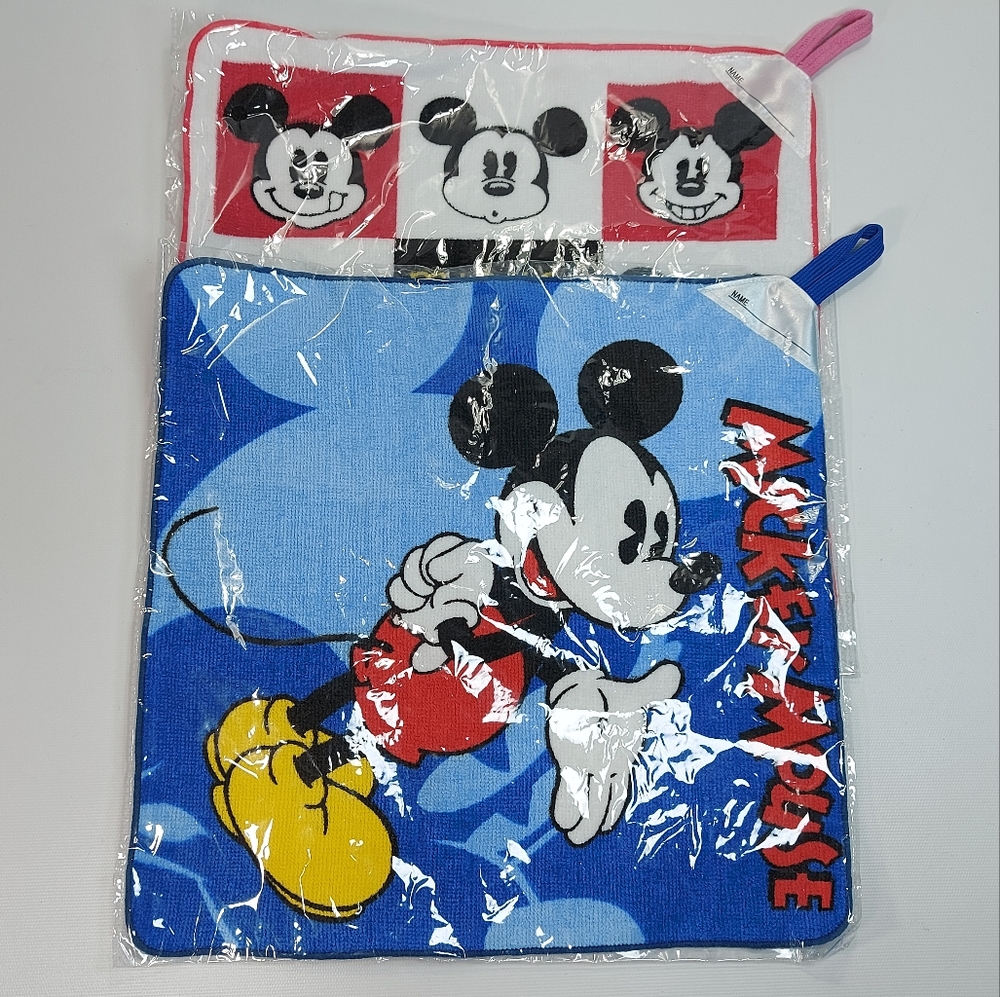 NIP Vintage Disney Mickey Mouse Wash Cloths Set of 2